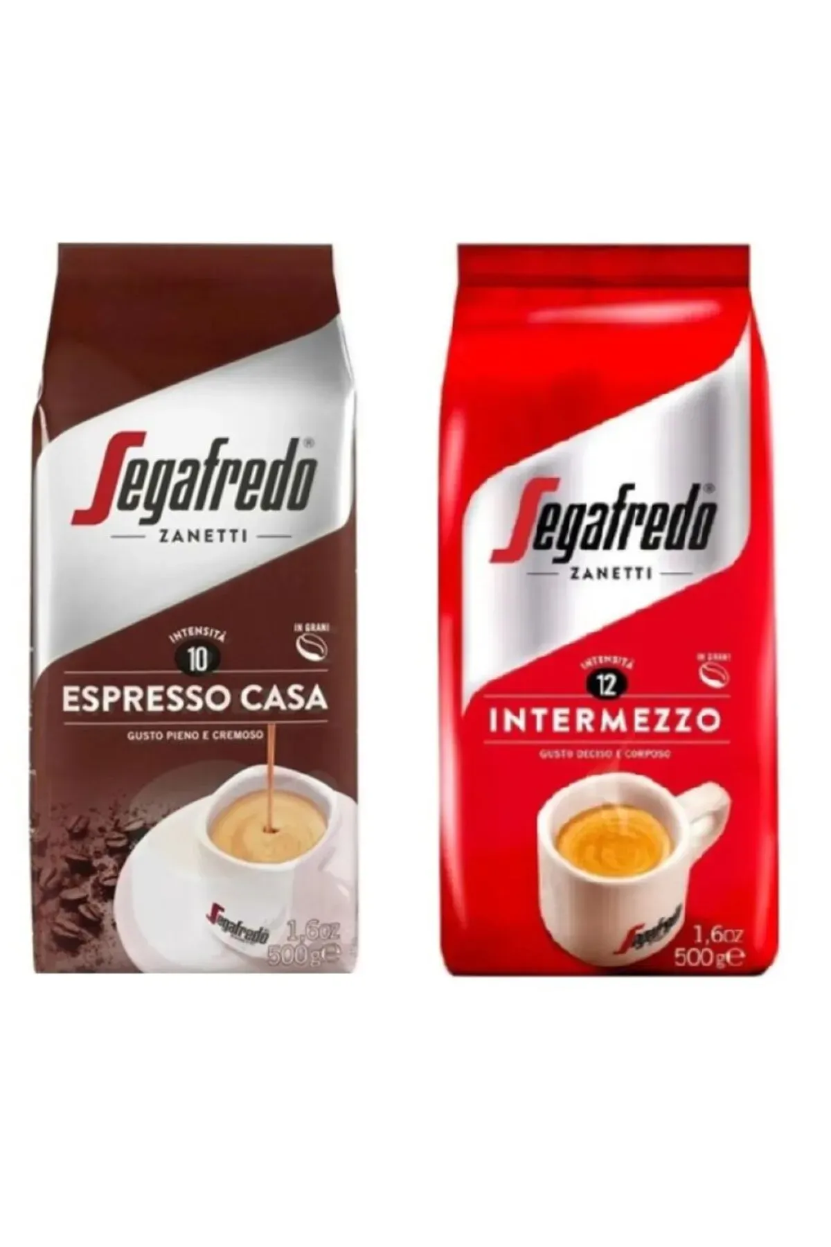Segafredo Espresso Casa 500 gr + Zanetti Intermezzo 500 gr Çekirdek Kahve